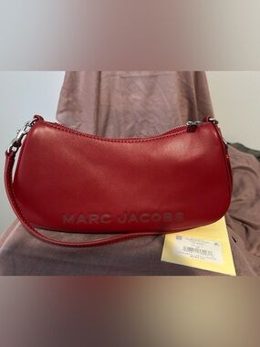 Marc Jacobs Red Leather Logo Shoulder Bag